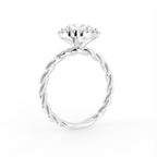 18K Halo Round Diamond Engagement Ring — 3D VIEW