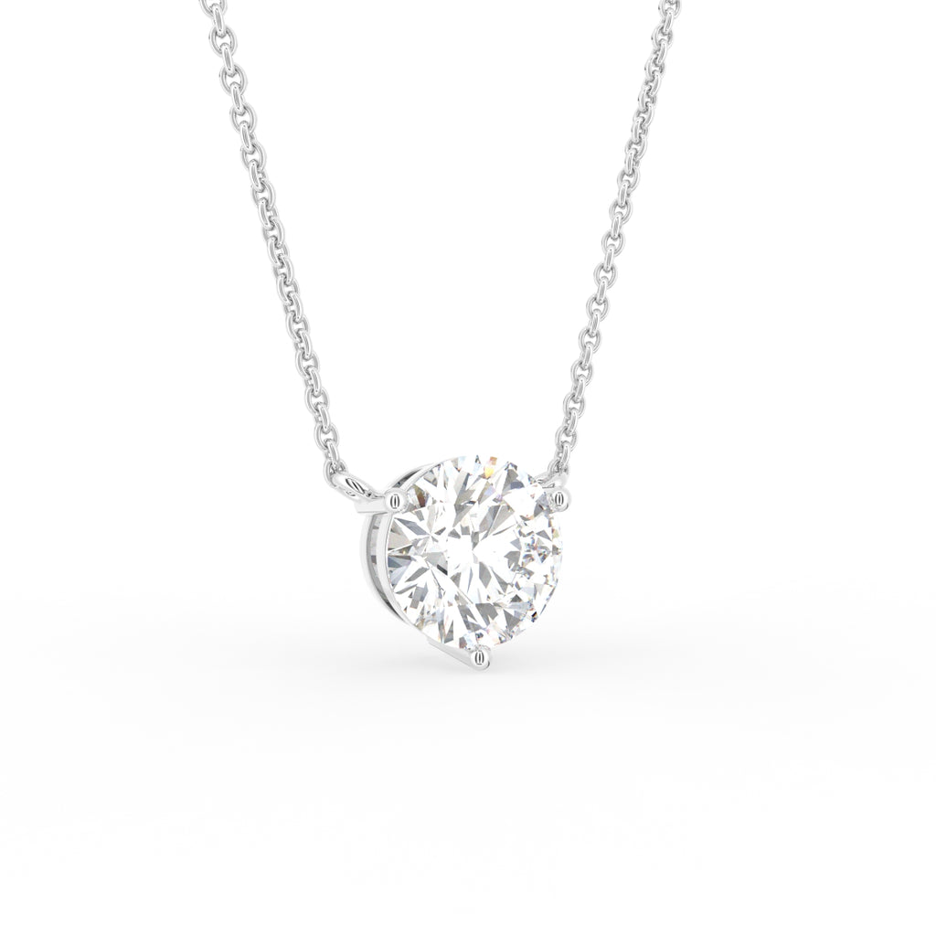 vimg:FJ6933|vimg:FJ6934|18K Yellow Gold Solitaire Round Diamond Pendant — 3D VIEW