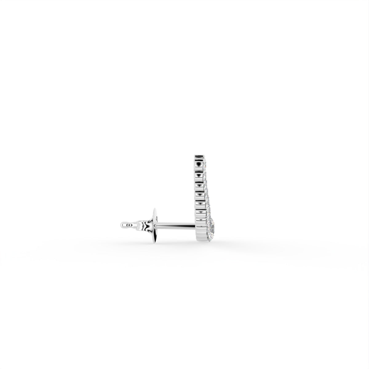 vimg:FJ4781|vimg:FJ4782|vimg:FJ4783|14K White Gold Bespoke Diamond Earrings — SIDE VIEW