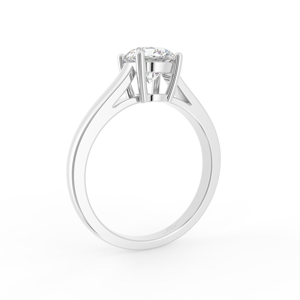18K Solitaire Diamond Engagement Ring — 3D VIEW