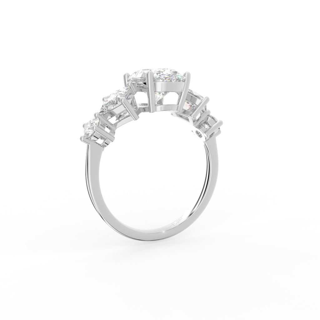 18K Solitaire Oval Diamond Engagement Ring — 3D VIEW