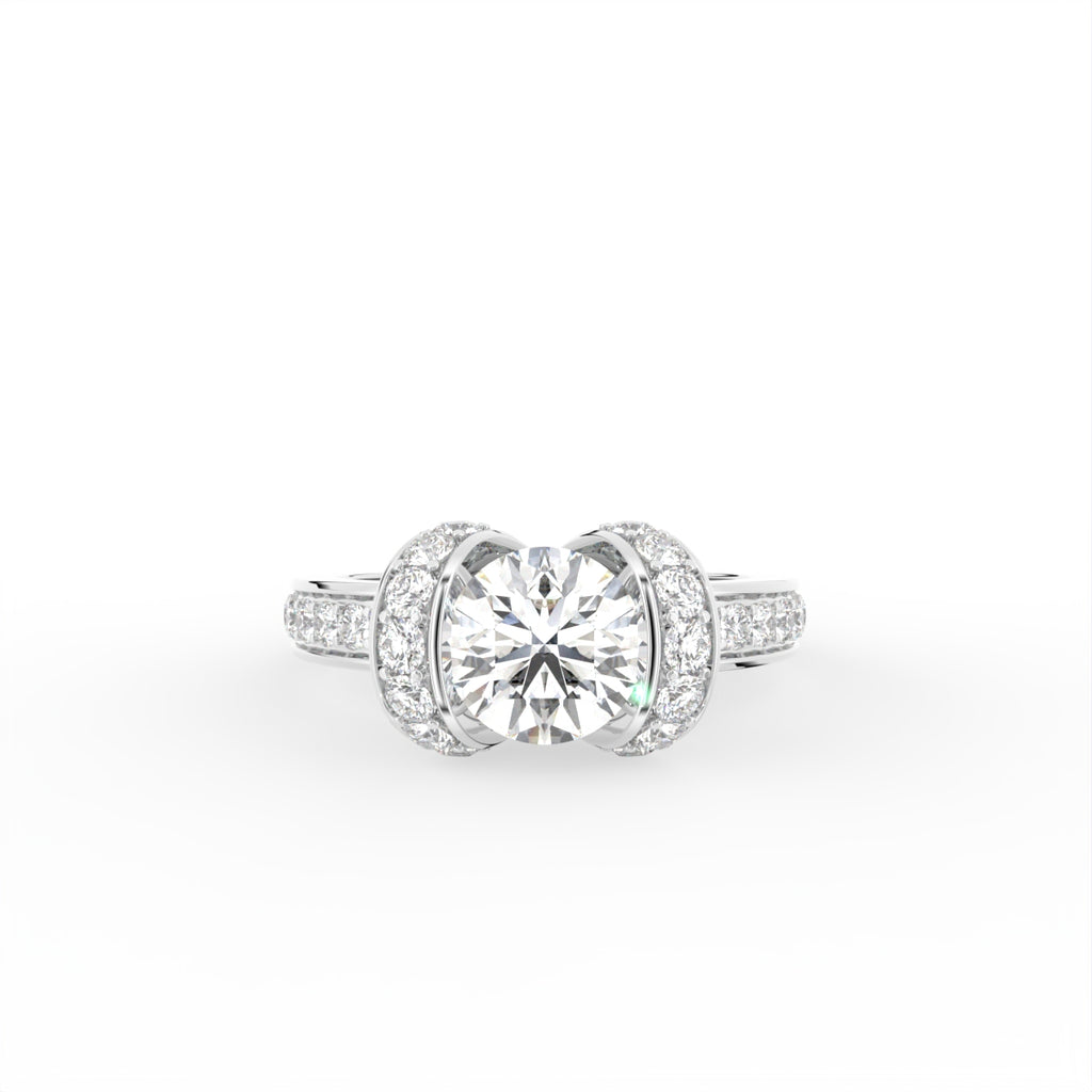 18K Bespoke Round Diamond Solitaire Ring — TOP