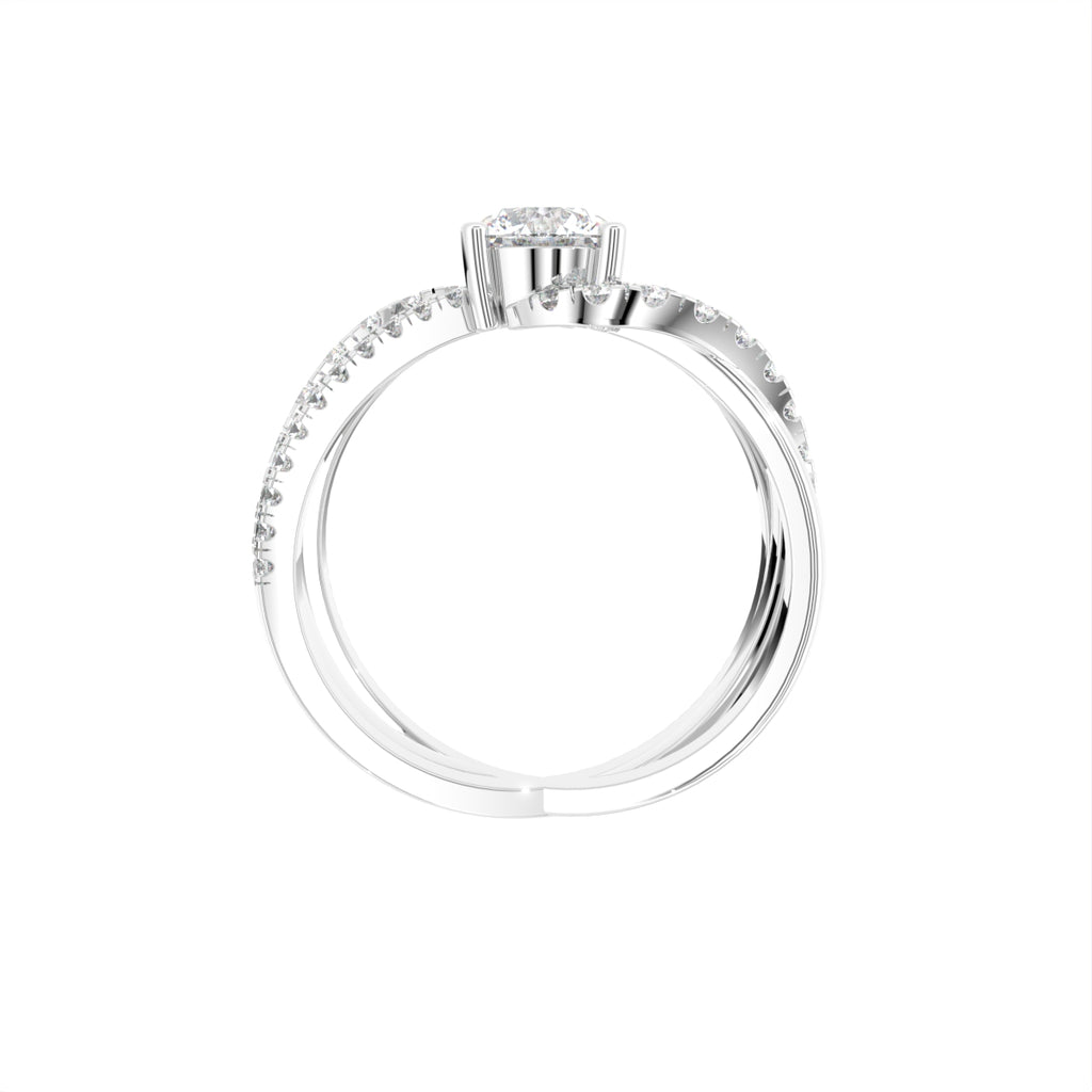 18K Bespoke Round Diamond Ring — FRONT