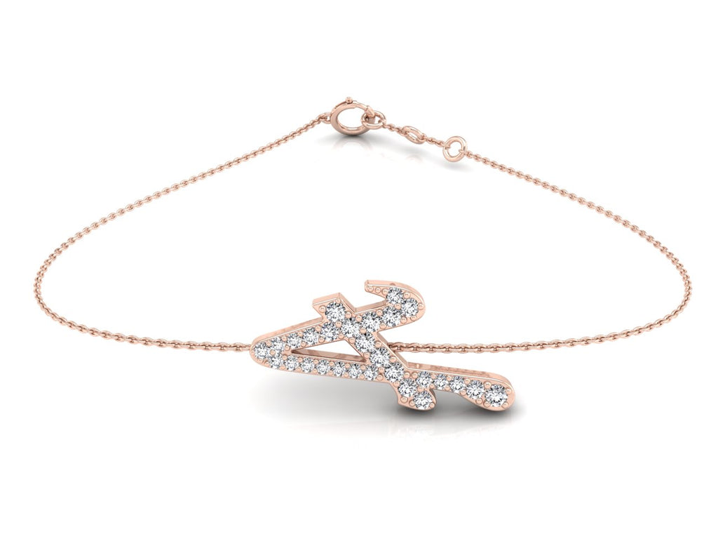 18K Alphabet Diamond Bracelet — TOP