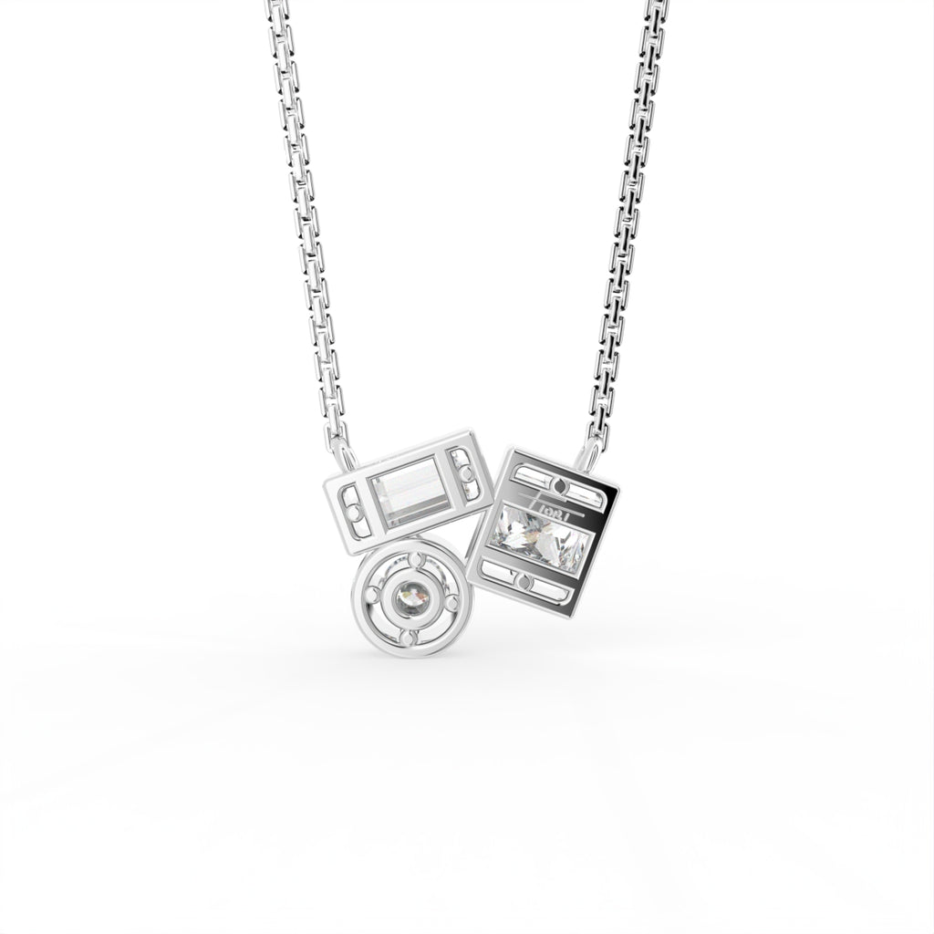 18K Diamond Pendant — BACK