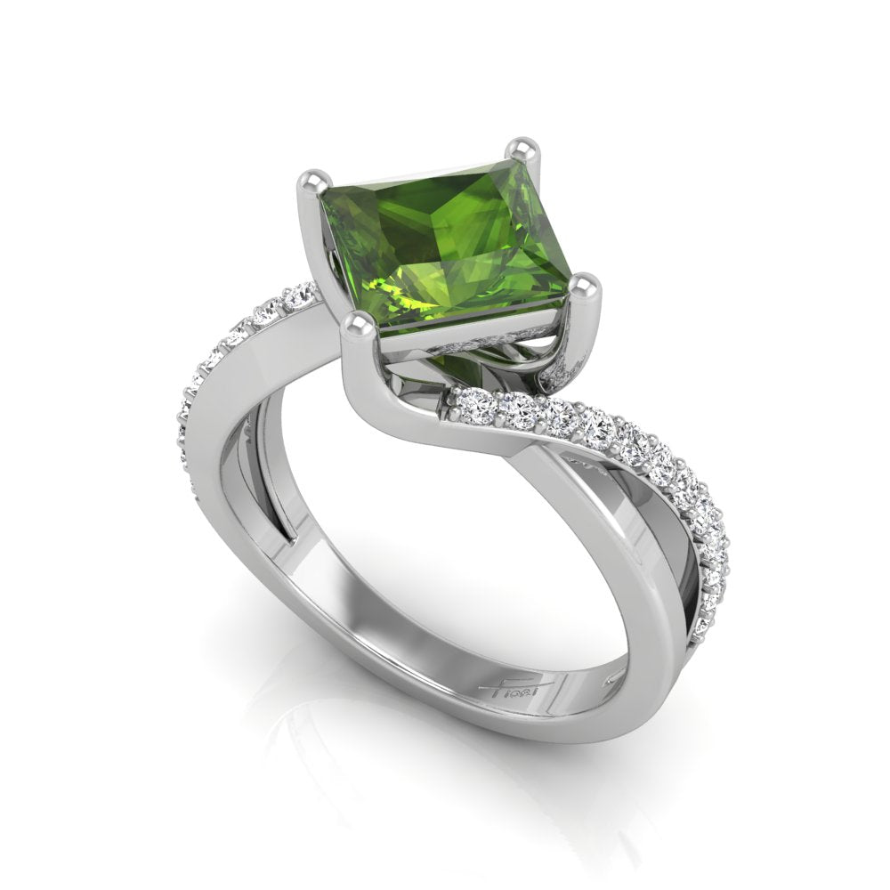 vimg:FJ1359|18K Princess Diamond Solitaire Engagement Ring — 3D VIEW
