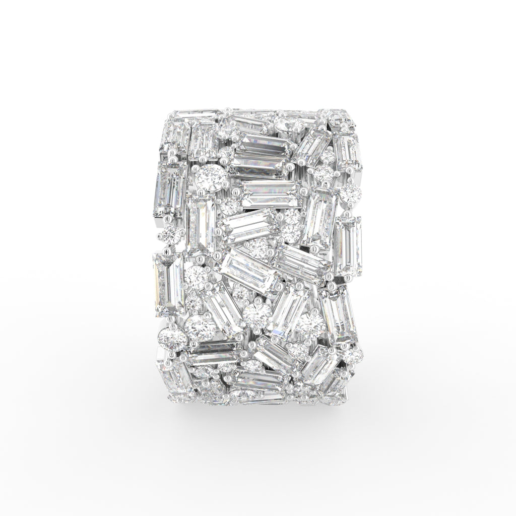 18K White Gold Baguette Diamond Ring — SIDE