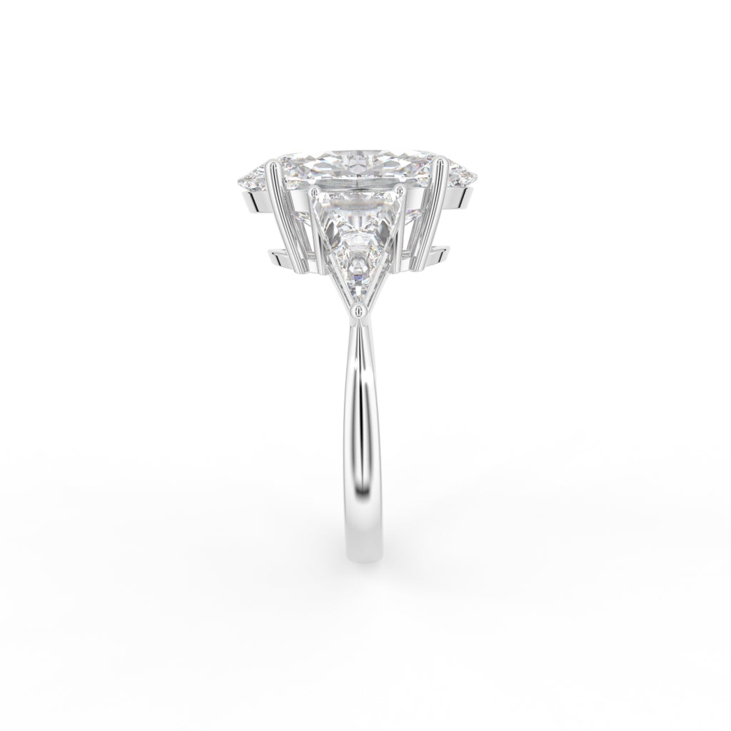 vimg:FJSTWG00078|18K Trilogy Oval Diamond Engagement Ring — SIDE
