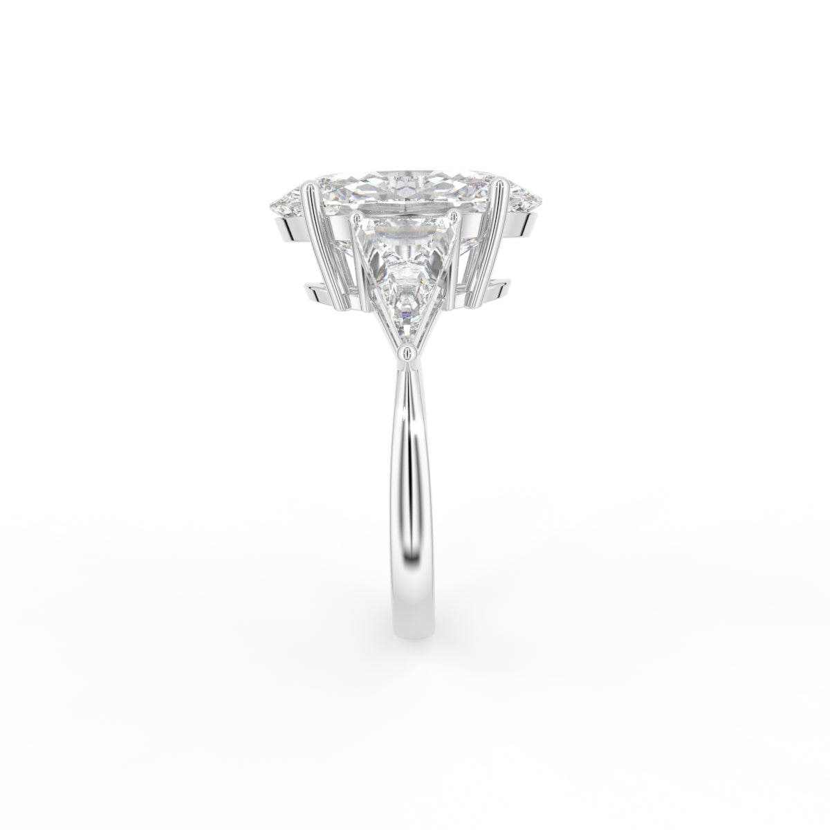 vimg:FJSTWG00078|18K Trilogy Oval Diamond Engagement Ring — SIDE