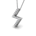 18K White Gold Sowilo Viking Round Diamond Pendant — 3D VIEW