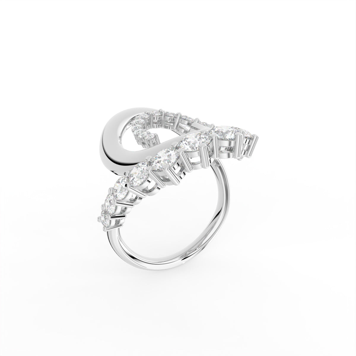Sterling Silver Round Diamond Ring — IMAGE URL