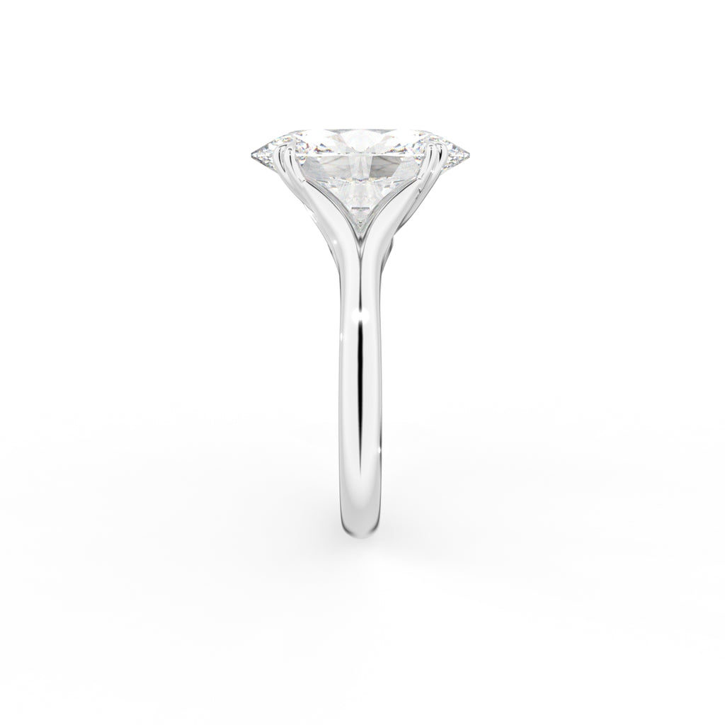 18K Yellow Gold Solitaire Oval Diamond Ring — SIDE
