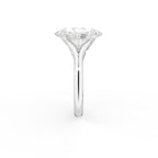 18K Yellow Gold Solitaire Oval Diamond Ring — SIDE