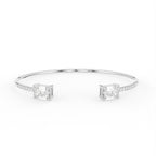 18K Emerald Cut Diamond Bangle — TOP