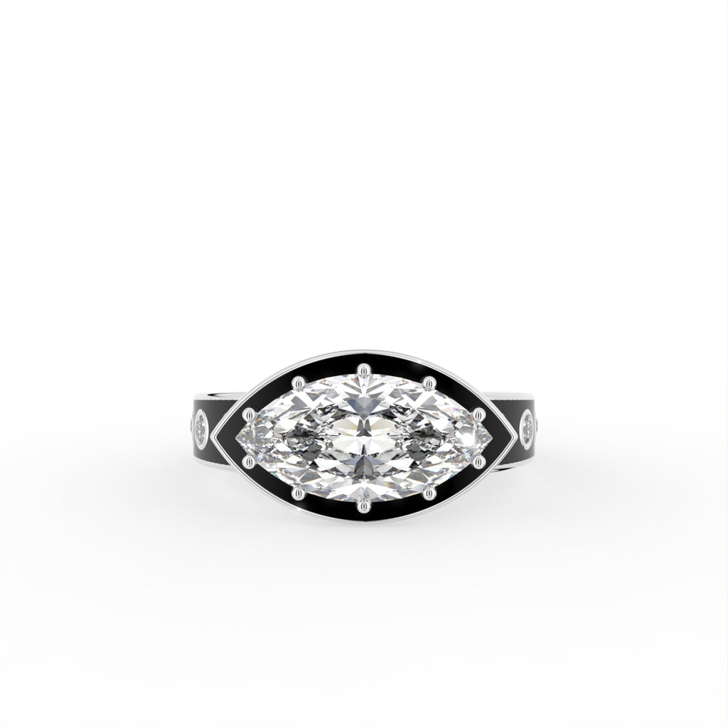 18K Bespoke Marquise Diamond Ring — TOP