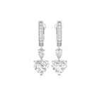 18K Heart Solitaire Diamond Drop Earrings — TOP