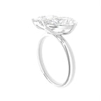 18K Pear Emerald Cut Diamond Ring — 3D VIEW