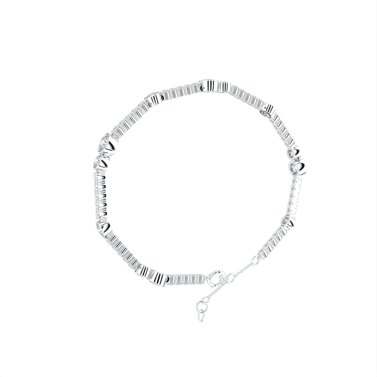 18K Bespoke Diamond Bracelet — 3D VIEW