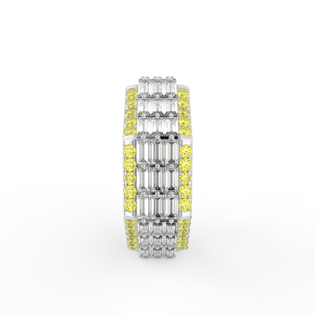 18K White Gold Baguette Diamond Ring — SIDE