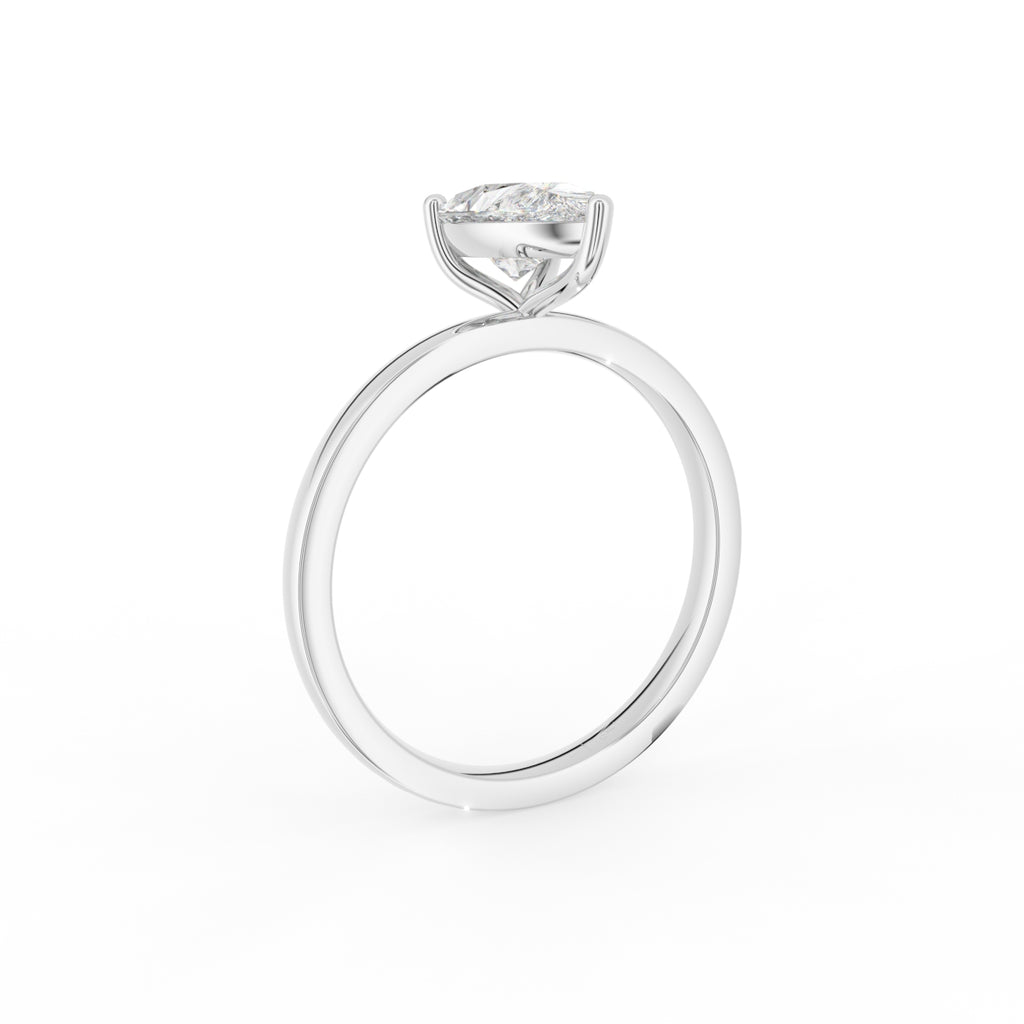 18K Solitaire Pear Diamond Engagement Ring — 3D VIEW