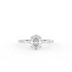 18K Bespoke Oval Diamond Engagement Ring — TOP