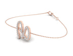 18K Rose Gold Alphabet Round Diamond Bracelet — 3D VIEW