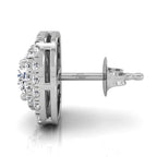 18K Halo Lab Grown Diamond Earrings — SIDE VIEW
