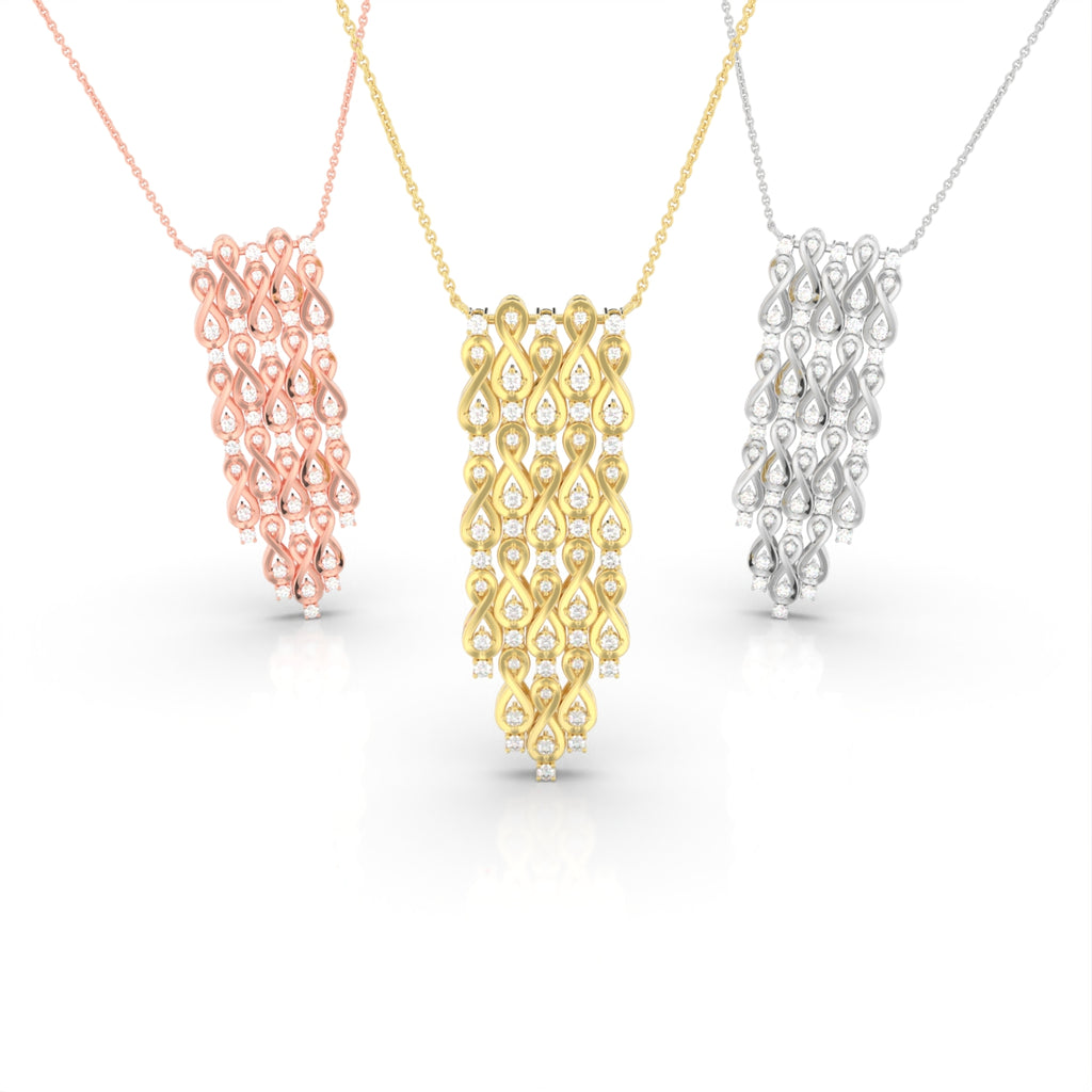 18K Chandelier Pear Diamond Pendant — 3 COLOR