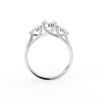 18K Trilogy Diamond Ring — SIDE