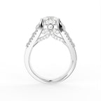 18K Shoulder Set Diamond Ring — FRONT