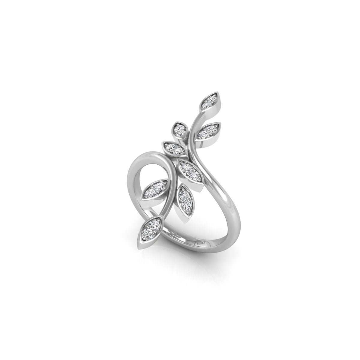 14K Floral Diamond Ring — 3D VIEW