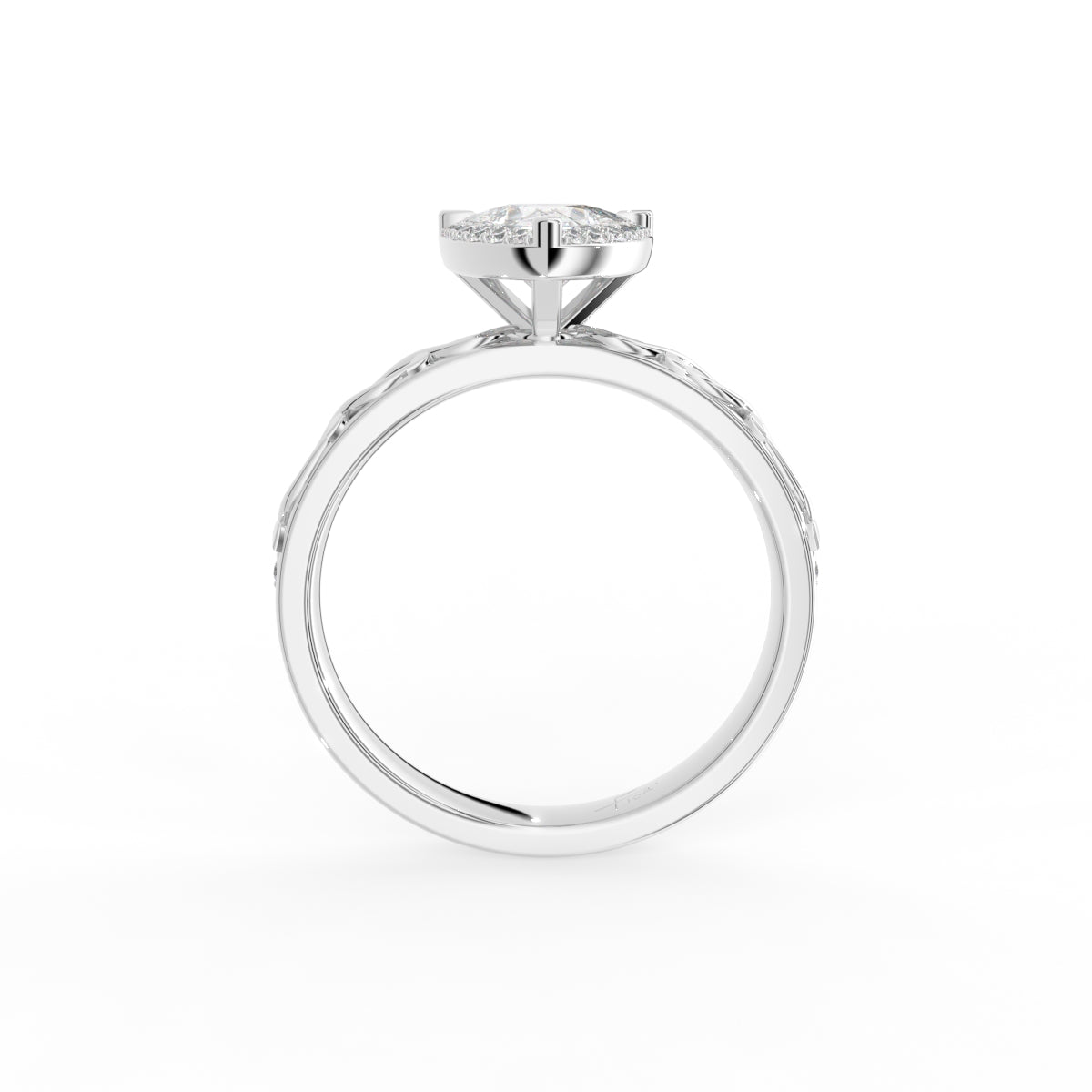 18K Halo Trillion Diamond Ring — FRONT