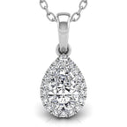 18K Halo Diamond Pendant — FRONT
