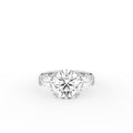 18K White Gold Trilogy Round Diamond Engagement Ring — TOP