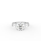 18K White Gold Trilogy Round Diamond Engagement Ring — TOP
