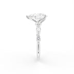 18K Bespoke Pear Diamond Engagement Ring — SIDE