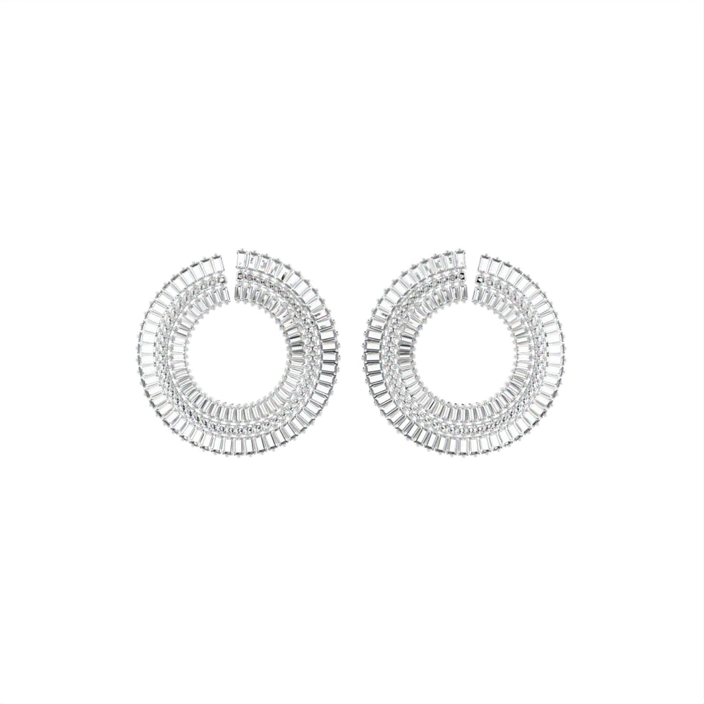 18K Baguette Diamond Bespoke Earrings — TOP