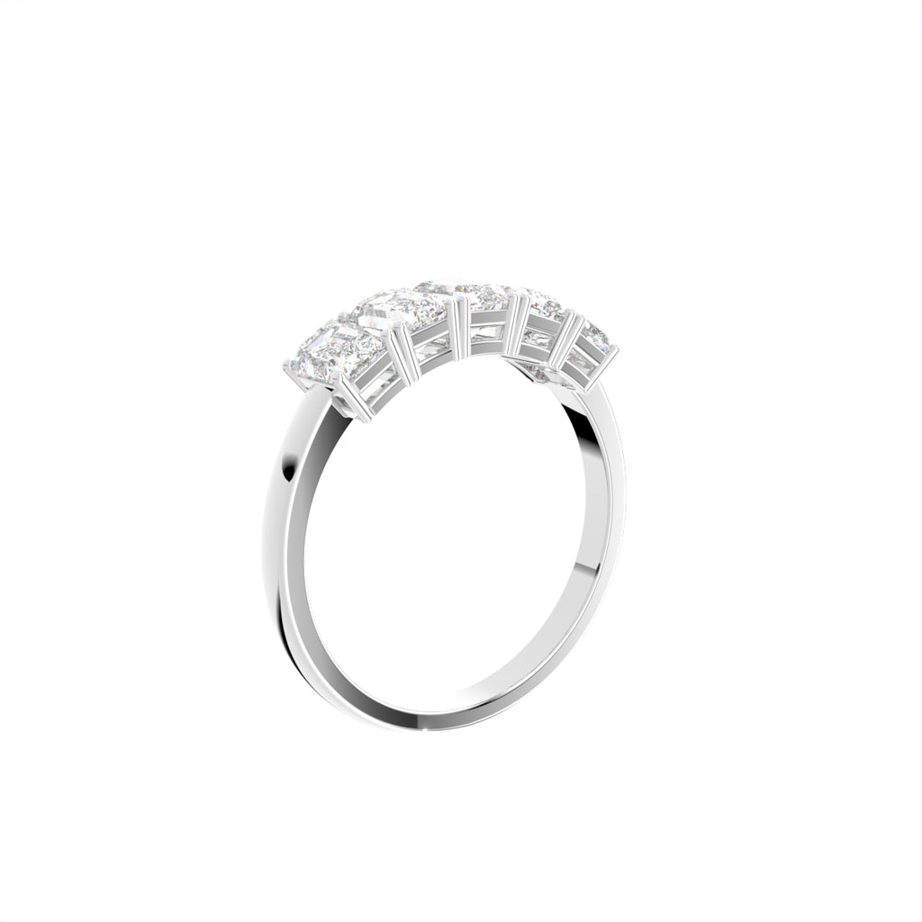 18K Solitaire Emerald Cut Diamond Ring — 3D VIEW
