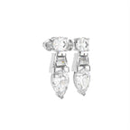 18K White Gold Diamond Drop Earrings — 3D VIEW