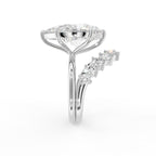 18K Pear Solitaire Diamond Engagement Ring — SIDE