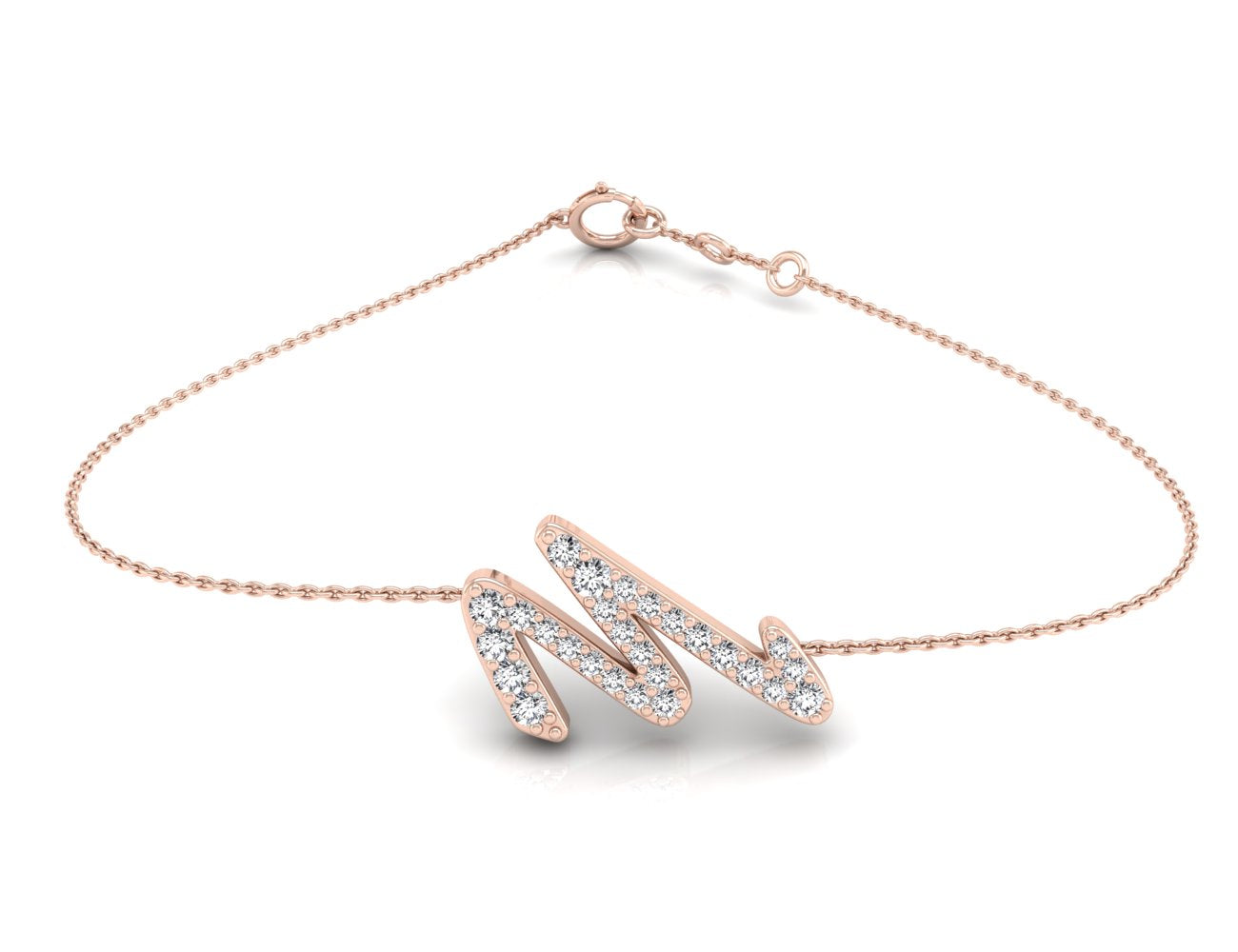 18K Alphabet Diamond Bracelet — TOP