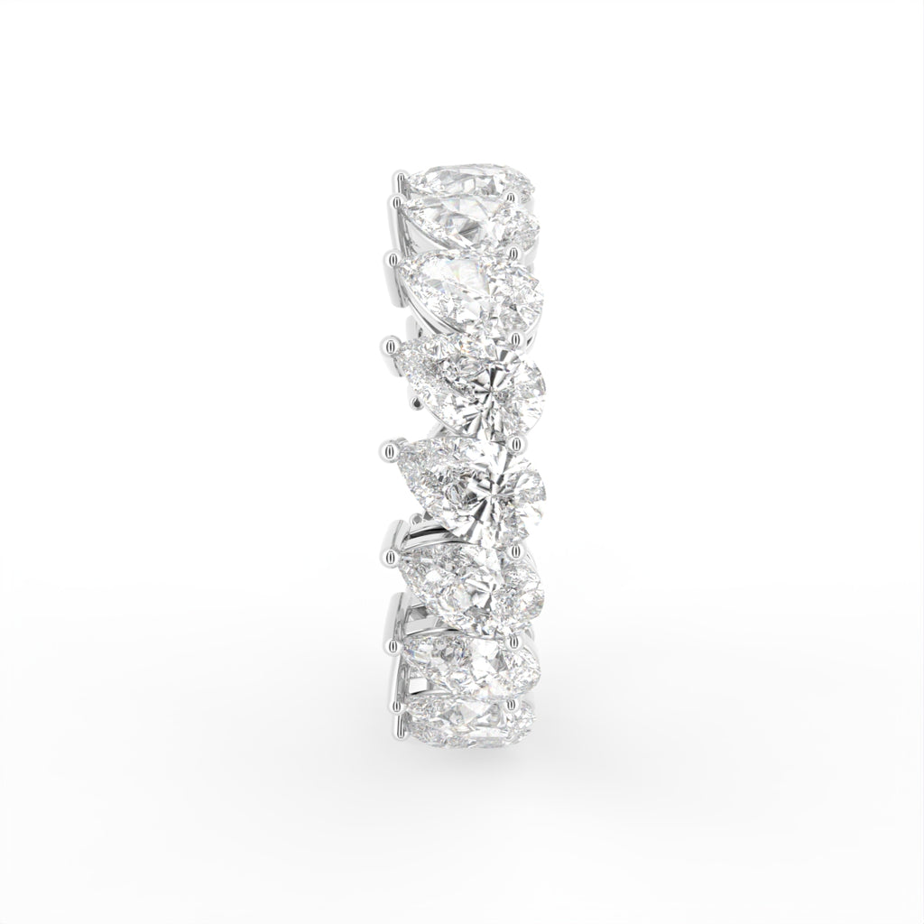 vimg:FJ3287|vimg:FJ3860|vimg:FJ3861|vimg:FJ3911|vimg:FJ3912|14K White Gold Full Eternity Pear Diamond Ring — SIDE