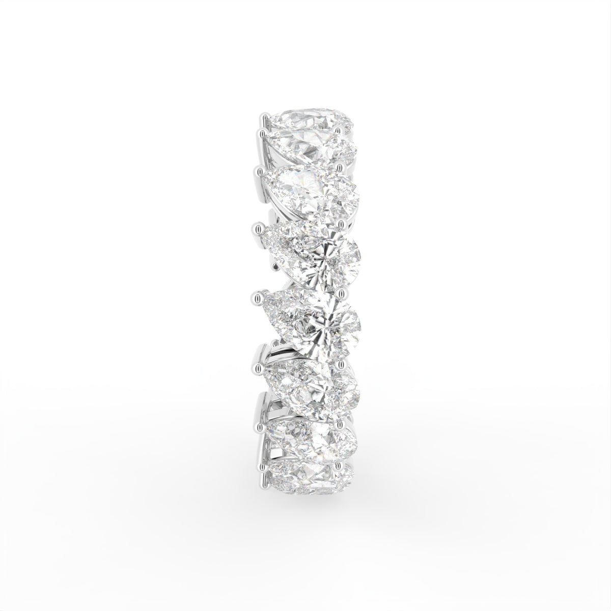 vimg:FJ3287|vimg:FJ3860|vimg:FJ3861|vimg:FJ3911|vimg:FJ3912|14K White Gold Full Eternity Pear Diamond Ring — SIDE