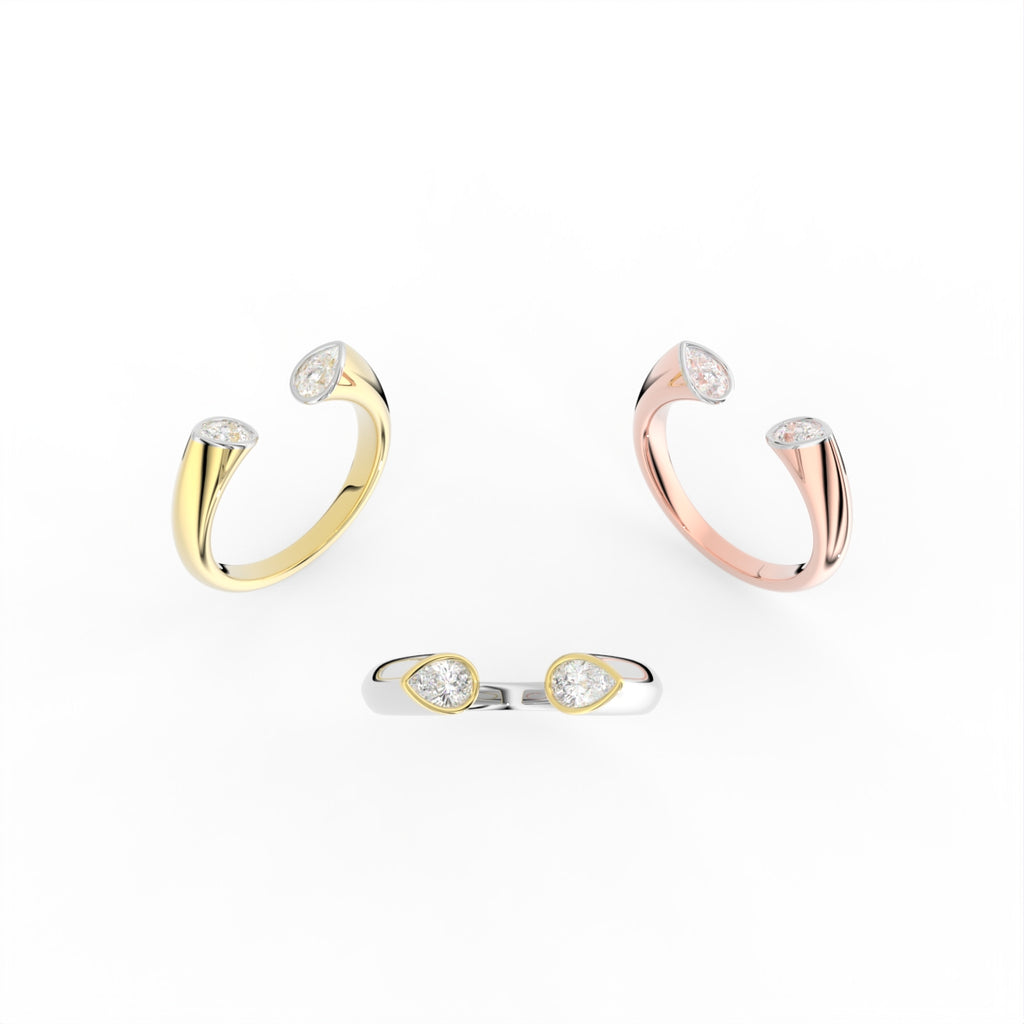Sterling Silver Diamond Ring — 3 COLOR