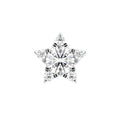 14K Star Round Diamond Piercing Earrings — TOP