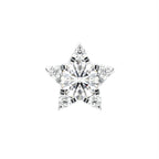 14K Star Round Diamond Piercing Earrings — TOP