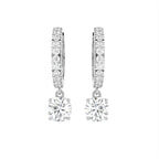 18K Round Drop Diamond Earrings — TOP