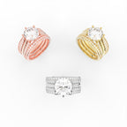 Sterling Silver Diamond Ring — 3 COLOR