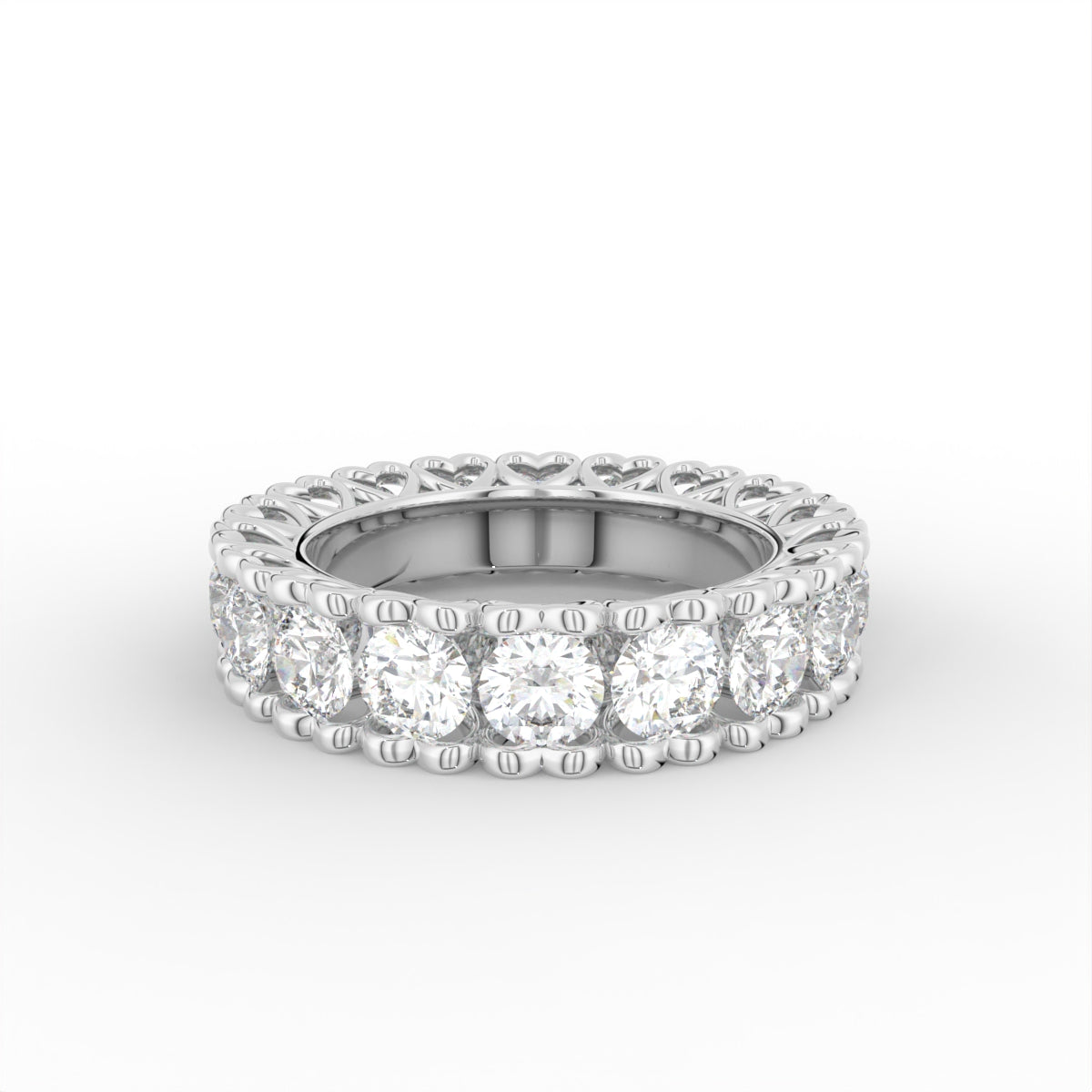 Sterling Silver Round Diamond Ring — TOP