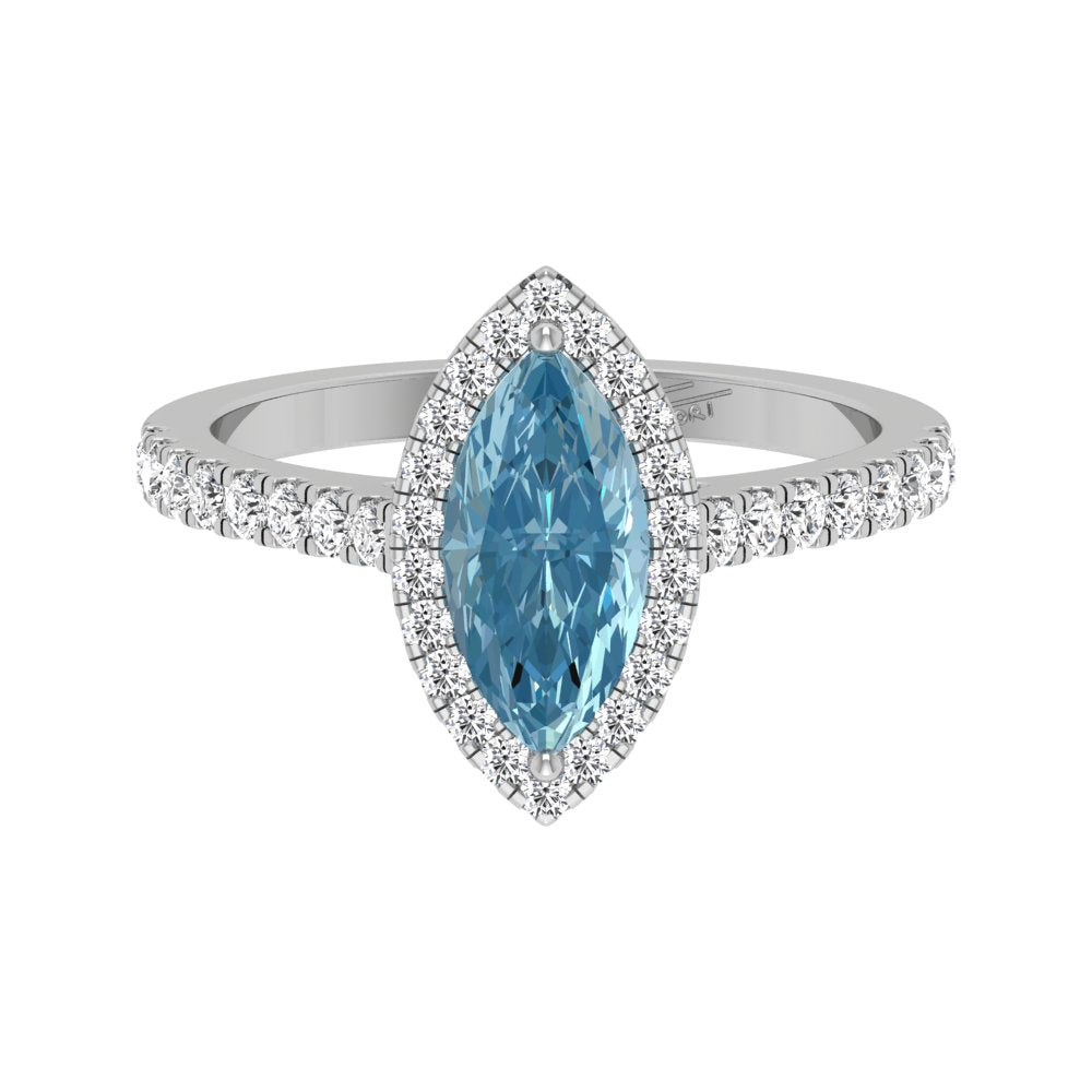 vimg:FJ2400|18K Halo Marquise Diamond Engagement Ring — TOP